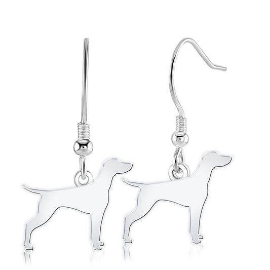 Vizsla Silhouette Silver Earrings - MYLEE London