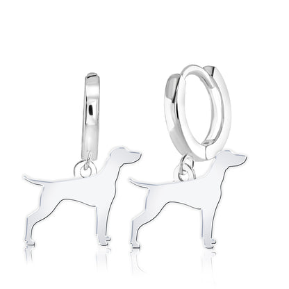 Vizsla Silhouette Silver Earrings - MYLEE London