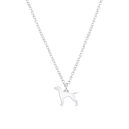 Vizsla Silhouette Silver Necklace - Personalised - MYLEE London
