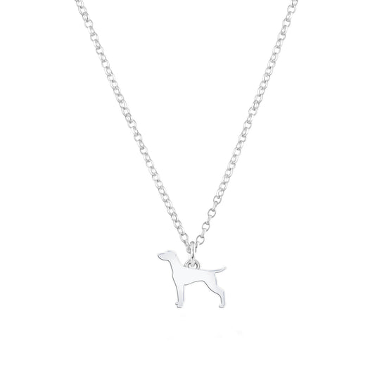 Vizsla Silhouette Silver Necklace - Personalised - MYLEE London