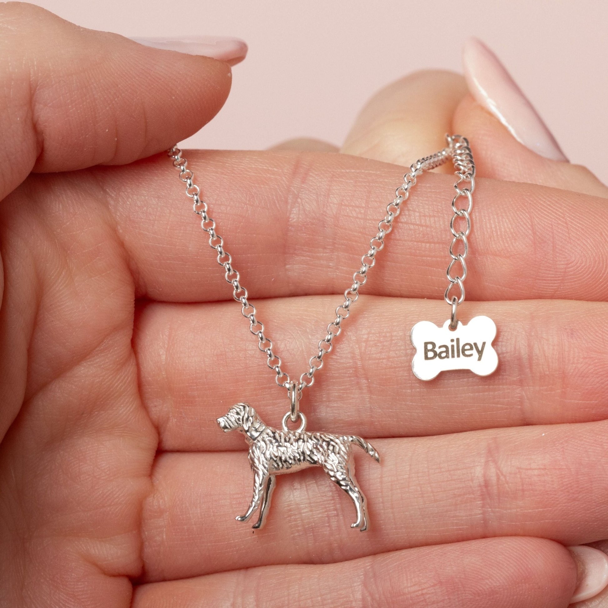 Vizsla Silver Necklace - Personalised - MYLEE London