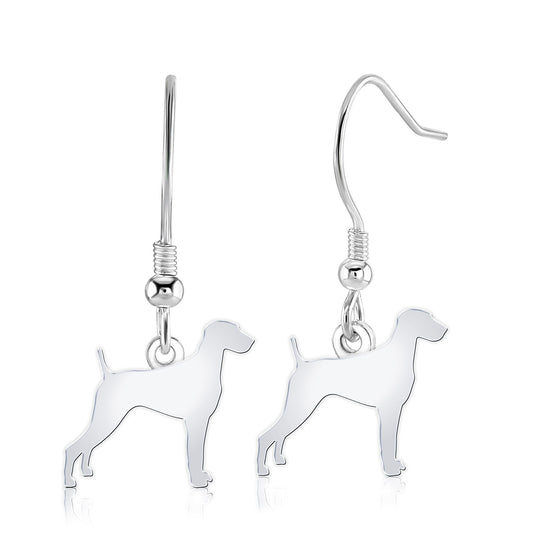 Weimaraner Silhouette Silver Earrings - MYLEE London