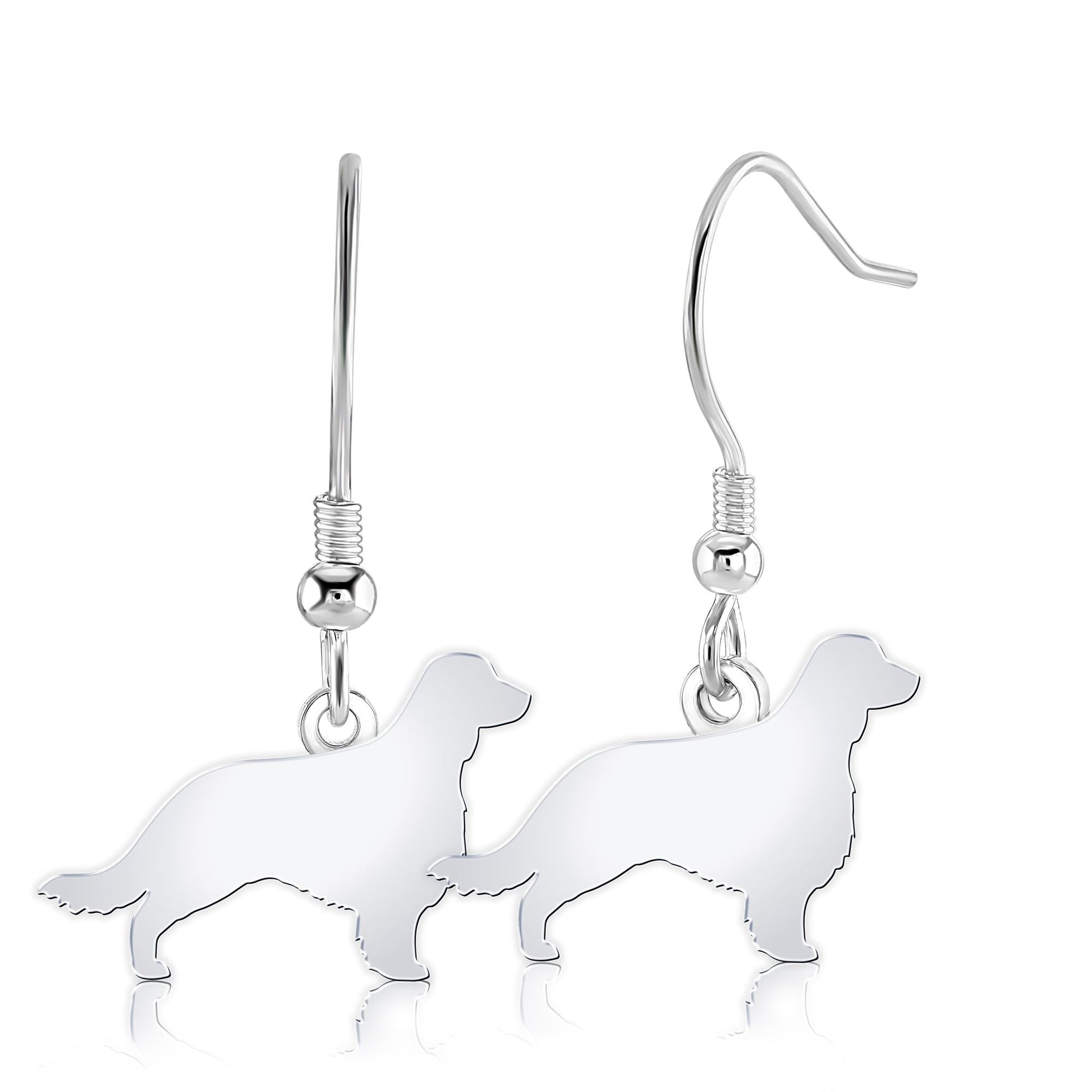Welsh Springer Spaniel Silhouette Silver Earrings - MYLEE London