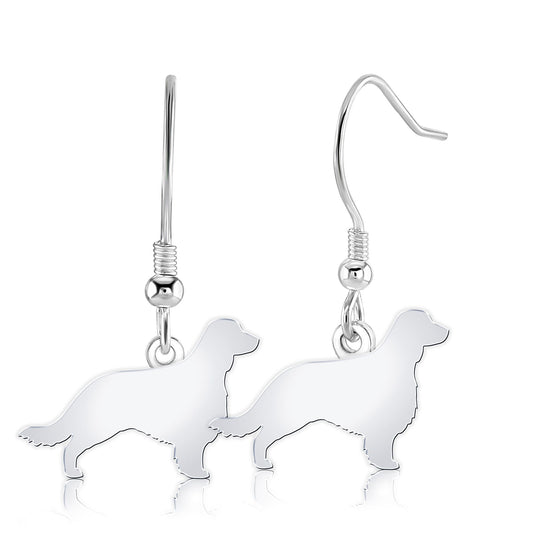 Welsh Springer Spaniel Silhouette Silver Earrings - MYLEE London