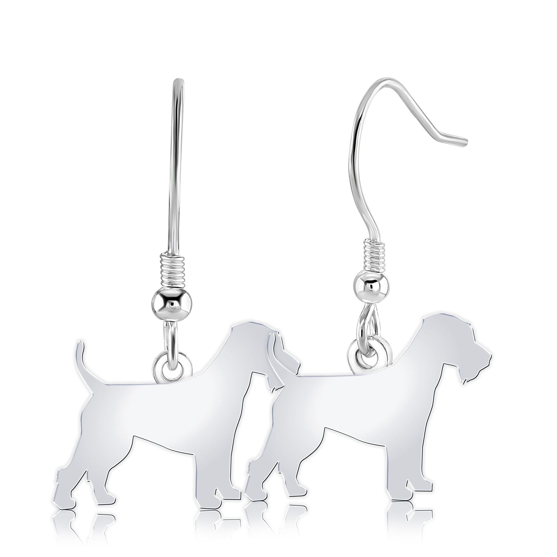 Welsh Terrier Silhouette Silver Earrings - MYLEE London