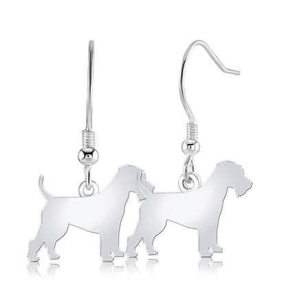Welsh Terrier Silhouette Silver Earrings - MYLEE London