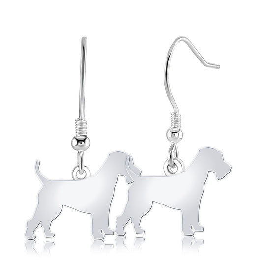 Welsh Terrier Silhouette Silver Earrings - MYLEE London