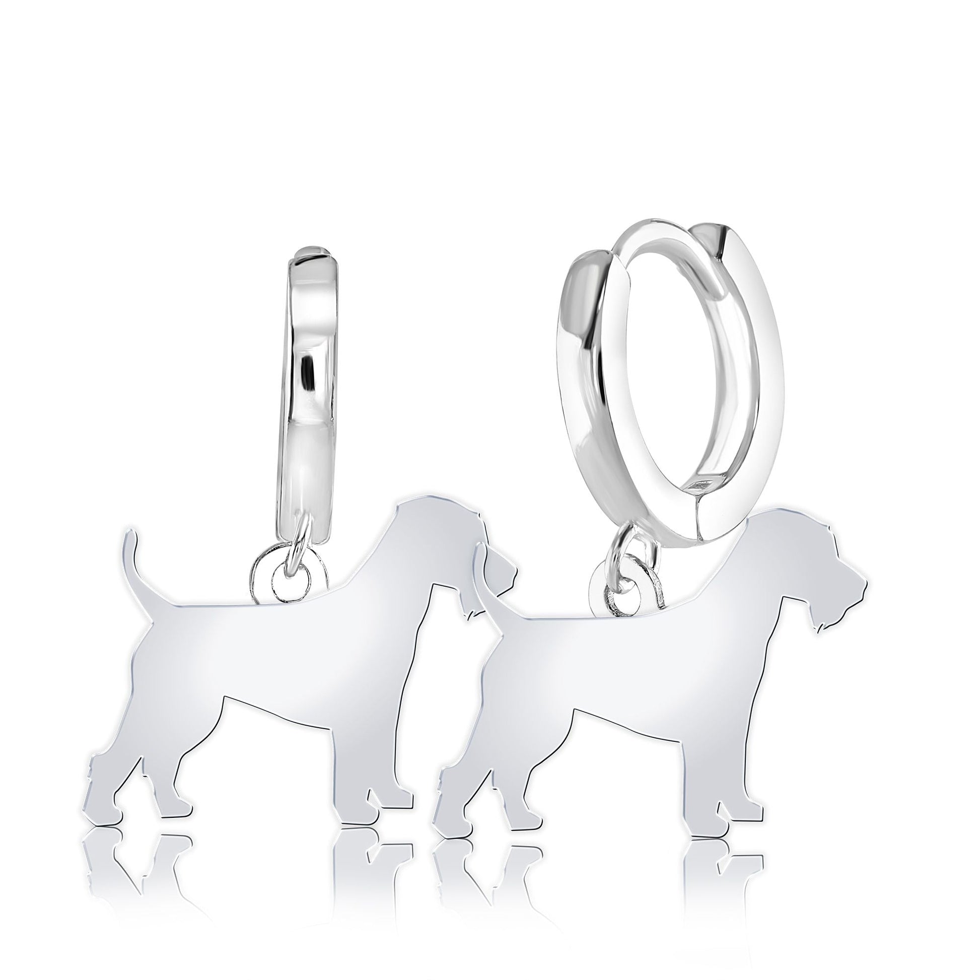 Welsh Terrier Silhouette Silver Earrings - MYLEE London