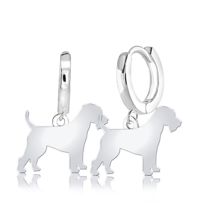 Welsh Terrier Silhouette Silver Earrings - MYLEE London