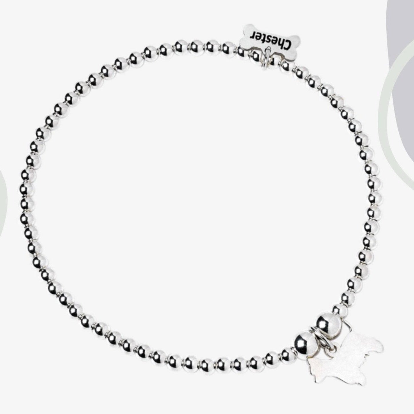Westie Silhouette Silver Ball Bead Bracelet - Personalised - MYLEE London