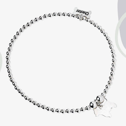 Westie Silhouette Silver Ball Bead Bracelet - Personalised - MYLEE London