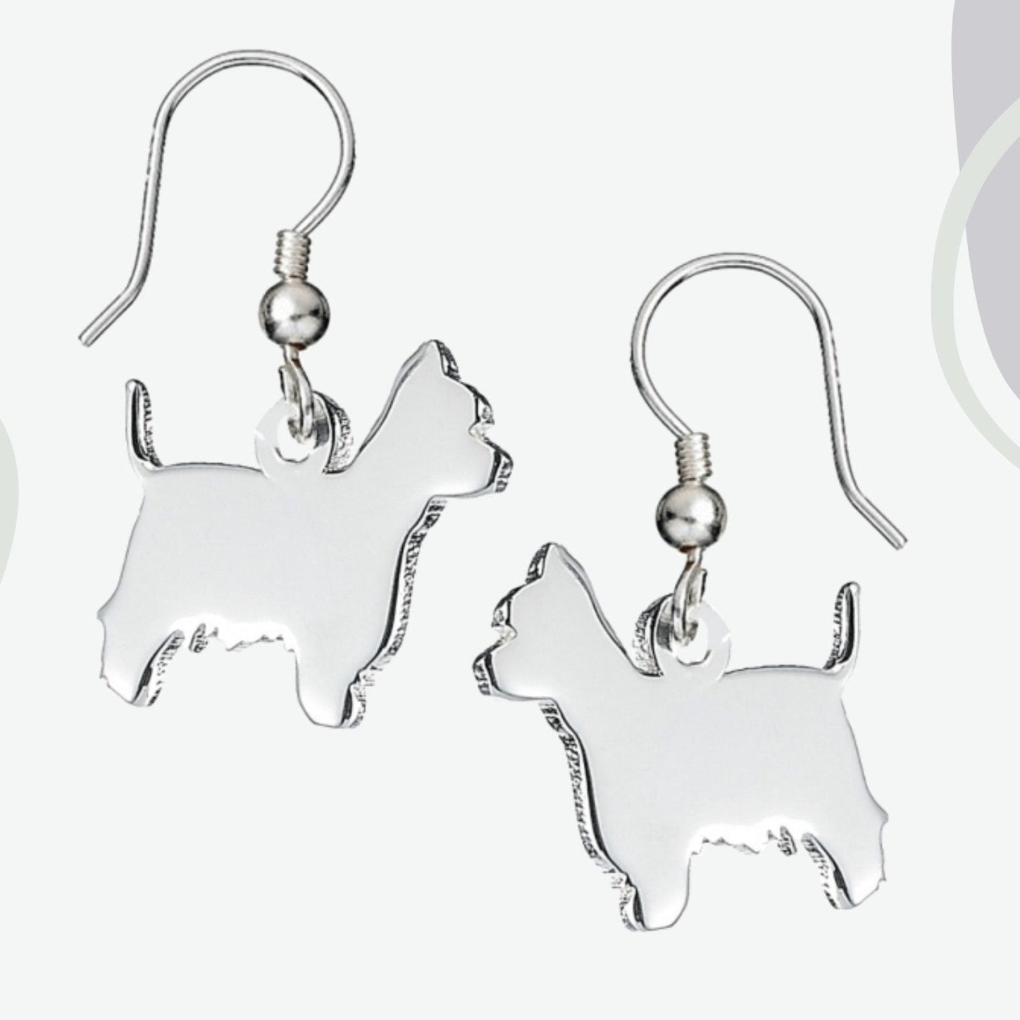 Westie Silhouette Silver Earrings - MYLEE London
