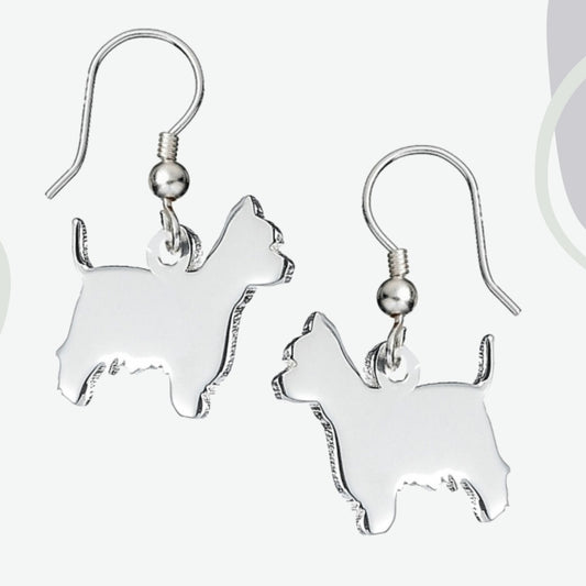 Westie Silhouette Silver Earrings - MYLEE London