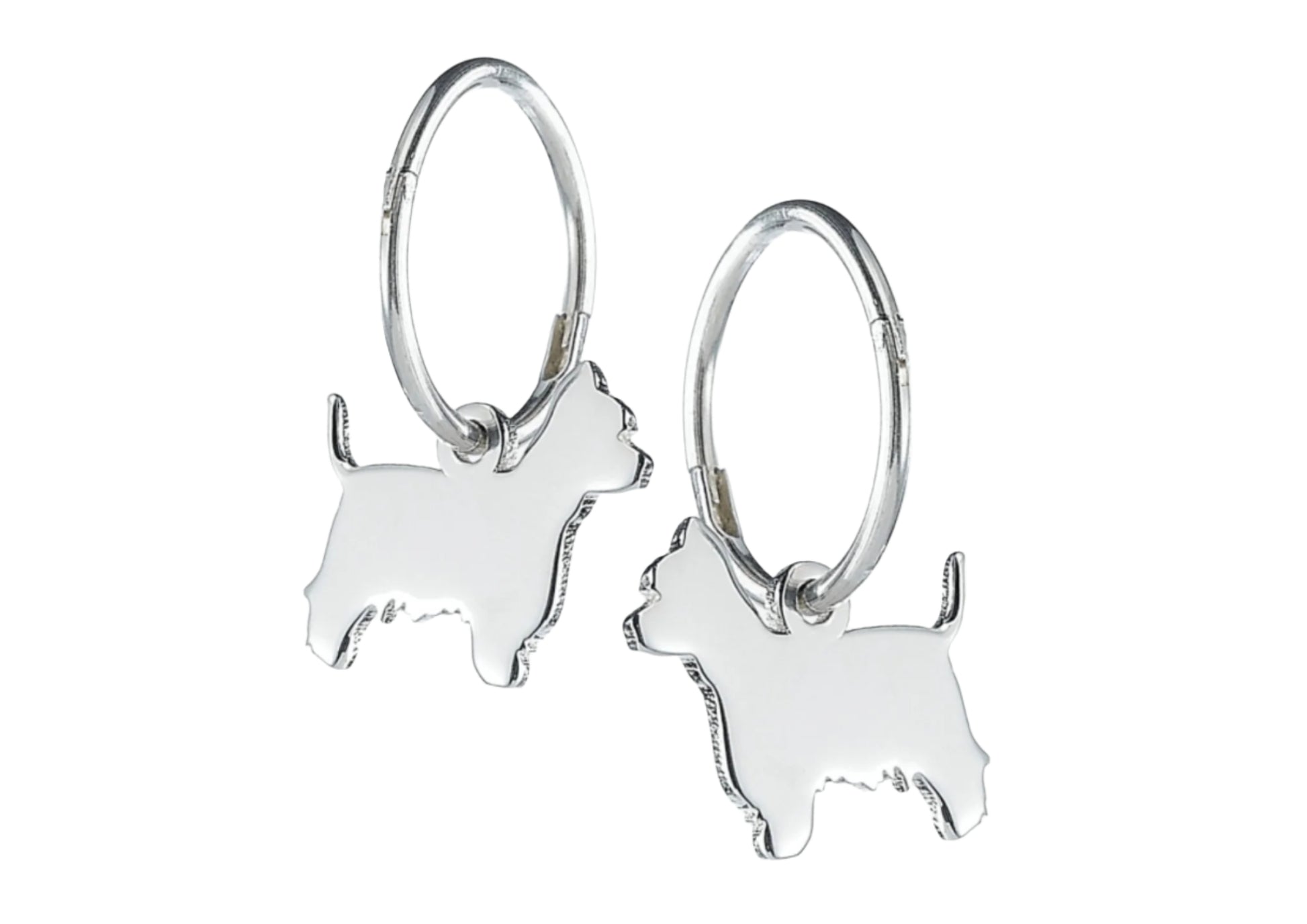 Westie Silhouette Silver Earrings - MYLEE London