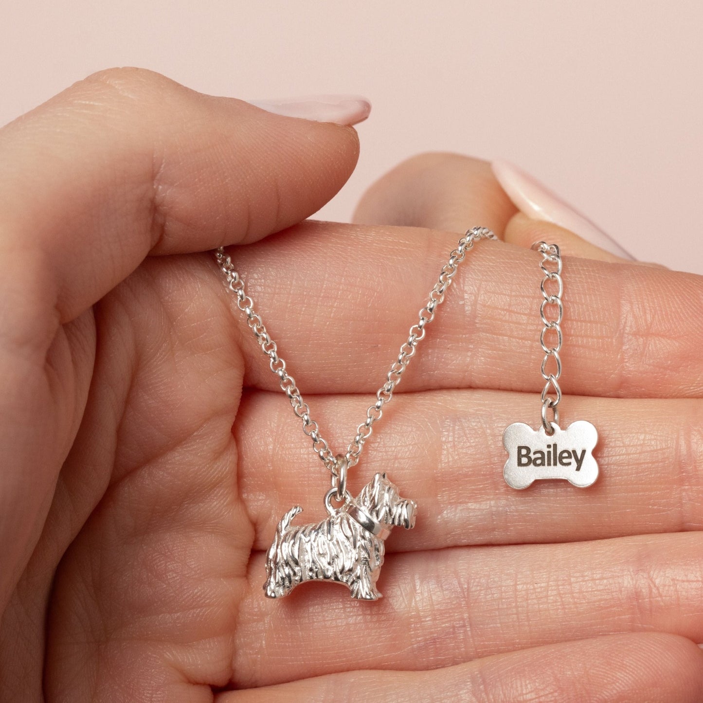Westie Silver Necklace - Personalised - MYLEE London