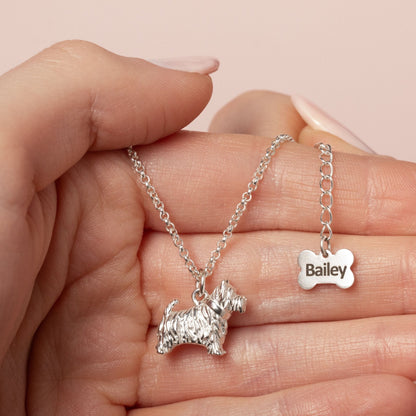 Westie Silver Necklace - Personalised - MYLEE London