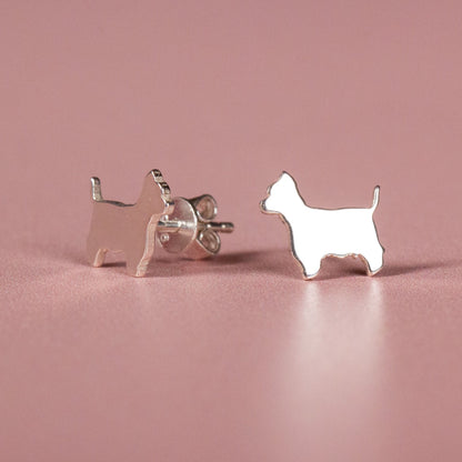 Westie Silver Stud Earrings - MYLEE London