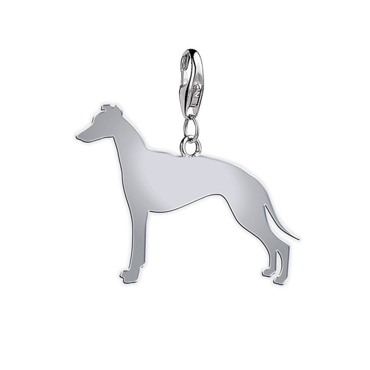 Whippet Silhouette Silver Charm - MYLEE London
