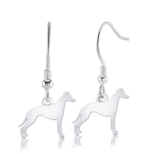 Whippet Silhouette Silver Earrings - MYLEE London