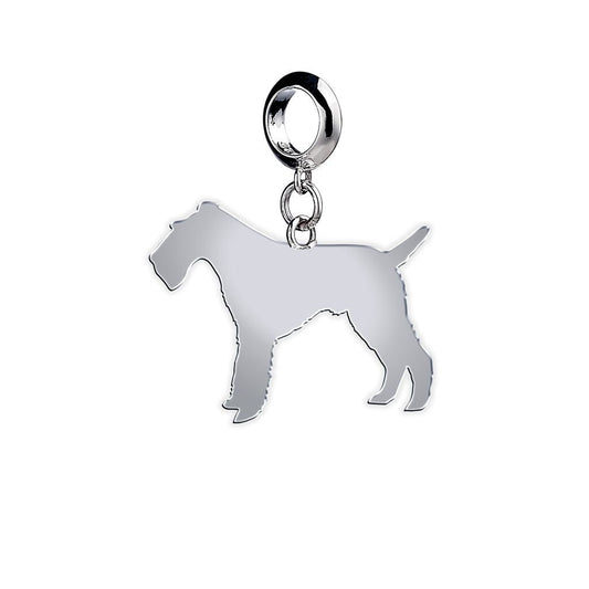 Wire Fox Terrier Silhouette Silver Charm - MYLEE London