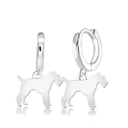 Wire Fox Terrier Silhouette Silver Earrings - MYLEE London