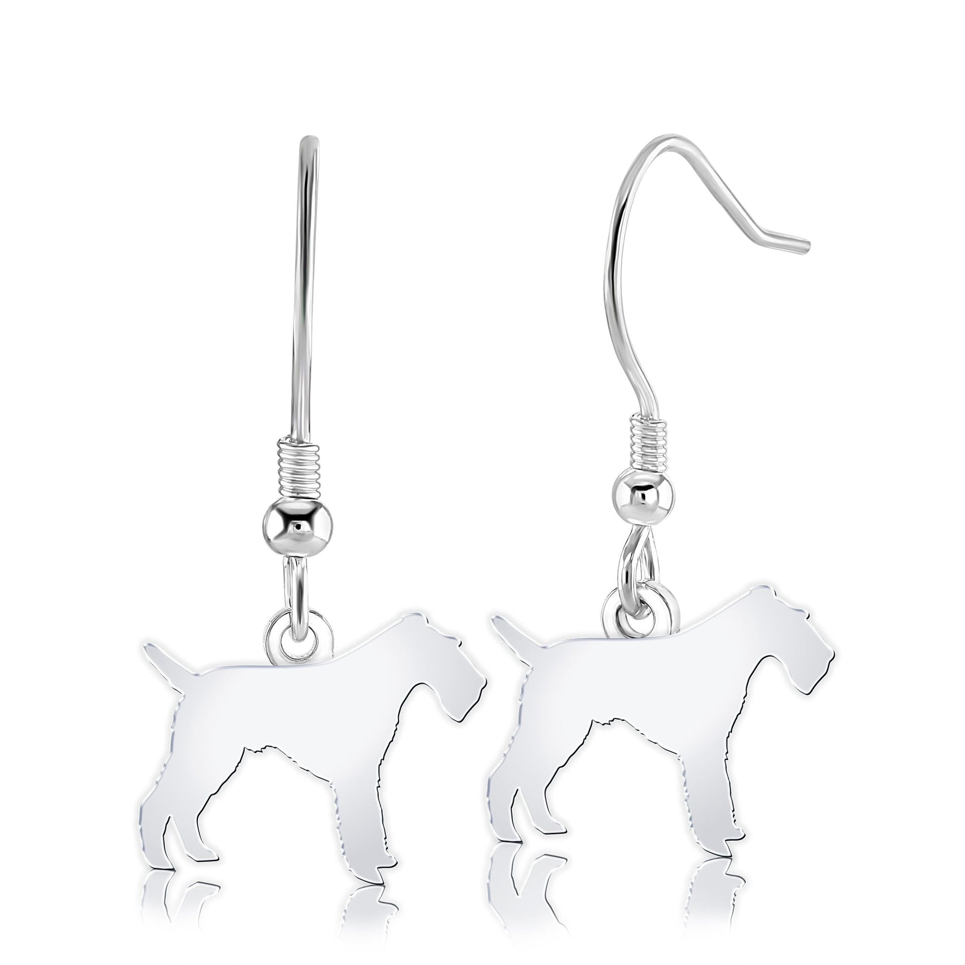 Wire Fox Terrier Silhouette Silver Earrings - MYLEE London