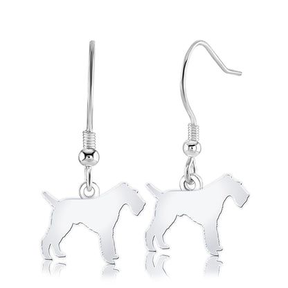 Wire Fox Terrier Silhouette Silver Earrings - MYLEE London
