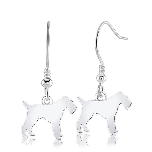 Wire Fox Terrier Silhouette Silver Earrings - MYLEE London