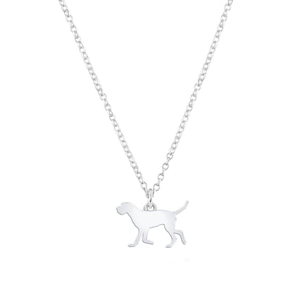 Wirehaired Vizsla Silhouette Silver Necklace - Personalised - MYLEE London