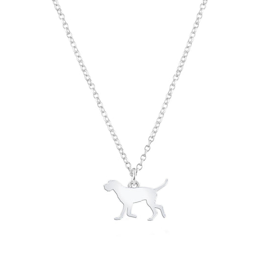 Wirehaired Vizsla Silhouette Silver Necklace - Personalised - MYLEE London