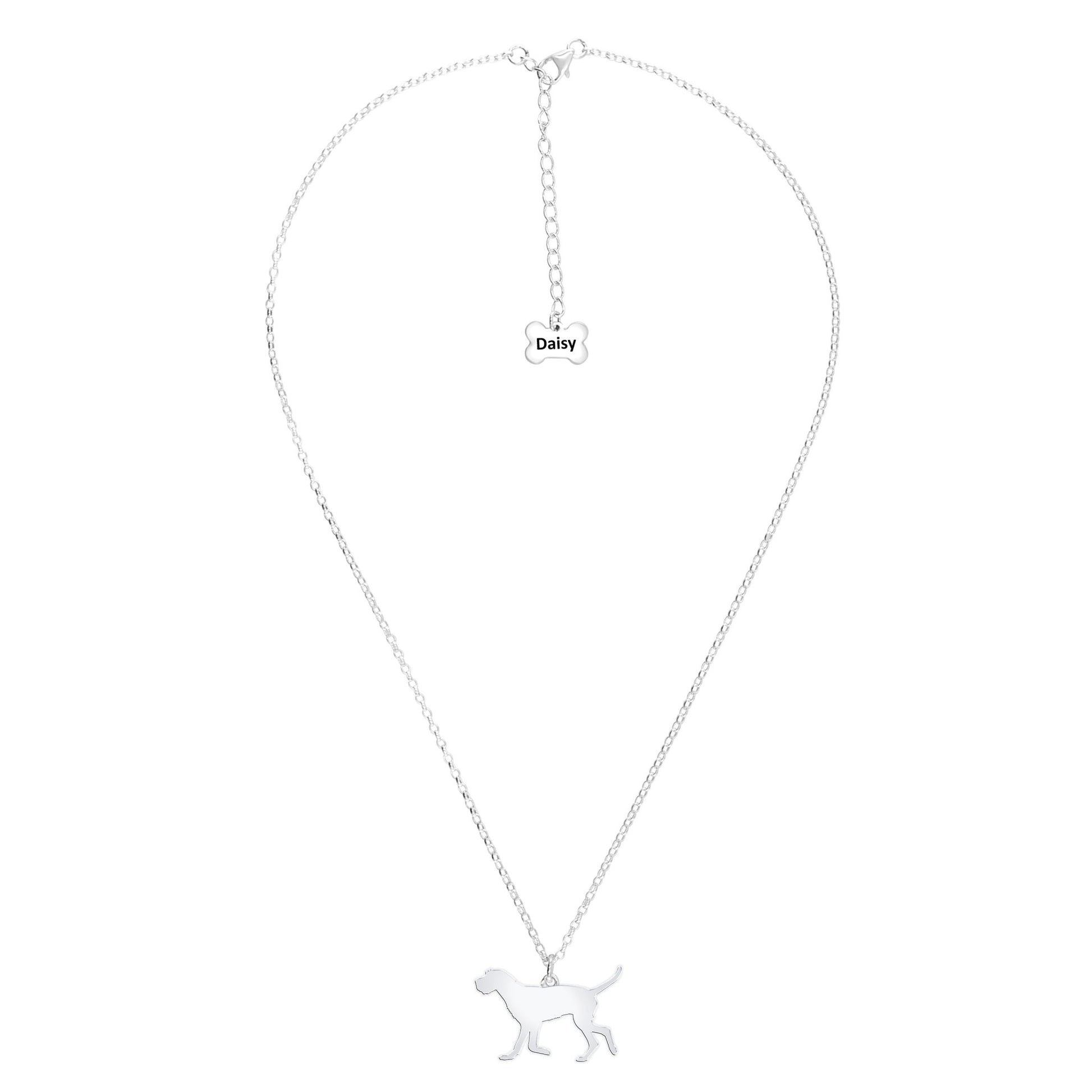 Wirehaired Vizsla Silhouette Silver Necklace - Personalised - MYLEE London