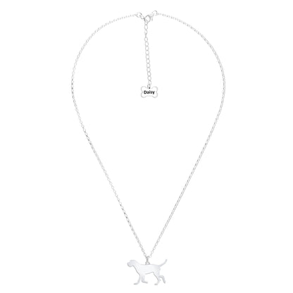 Wirehaired Vizsla Silhouette Silver Necklace - Personalised - MYLEE London